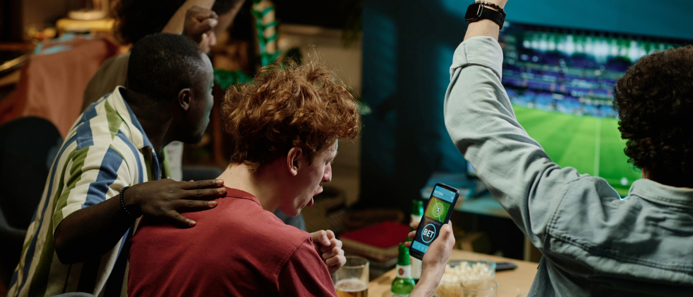 sports fans cheering during a game